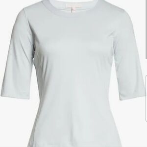 NWT Rebecca Taylor Refined Tee 100% Pima Cotton Glacier Blue Medium
